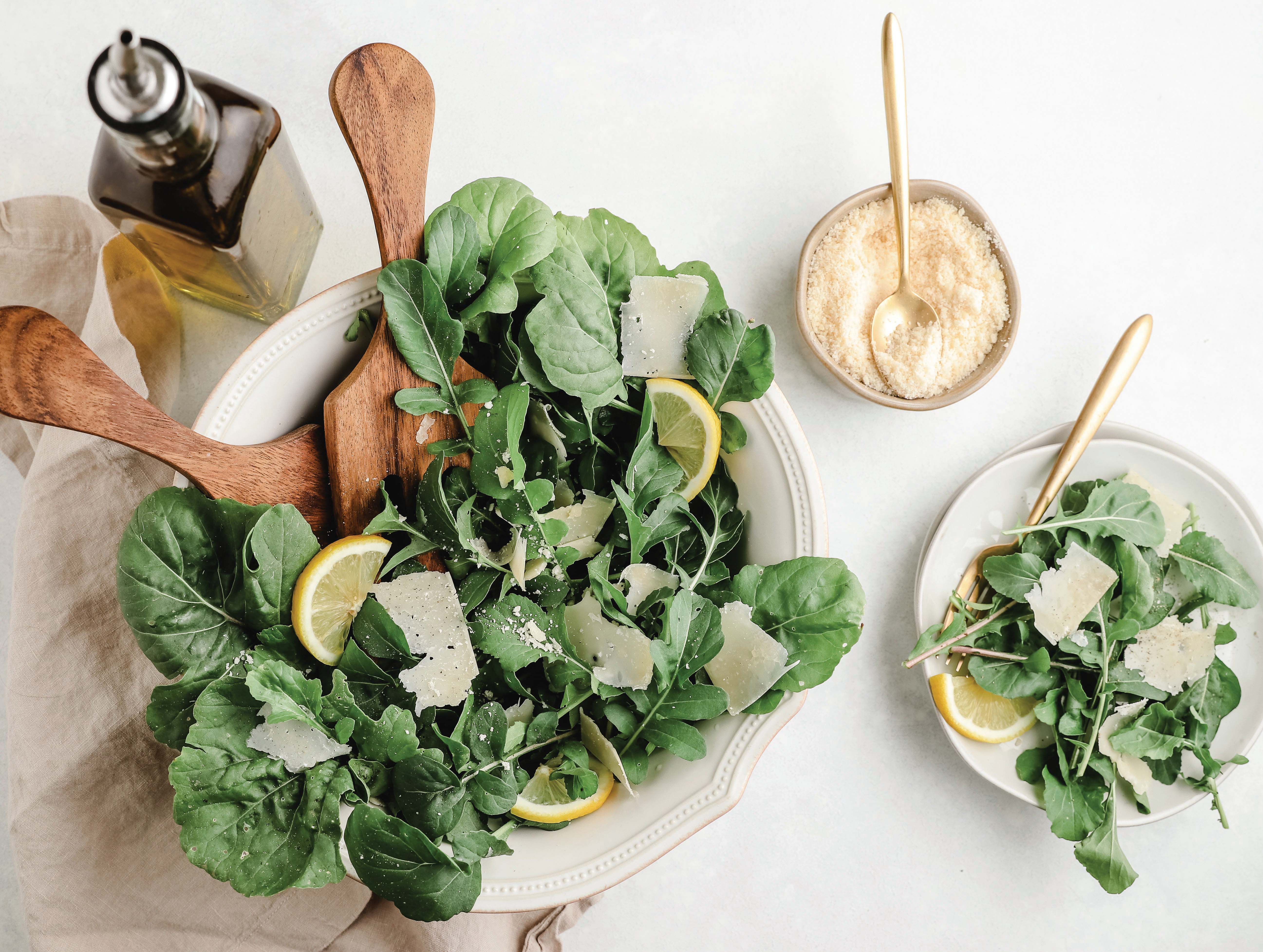 Freshly tossed Lemon Parmesan Salad