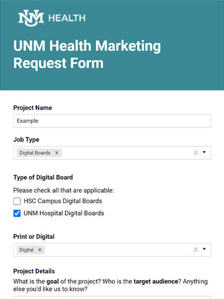 UNM Web Forms