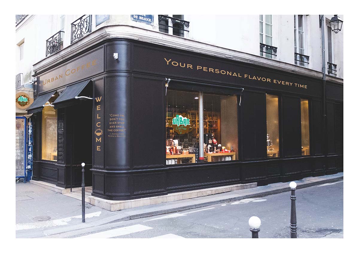 urban coffee storefront